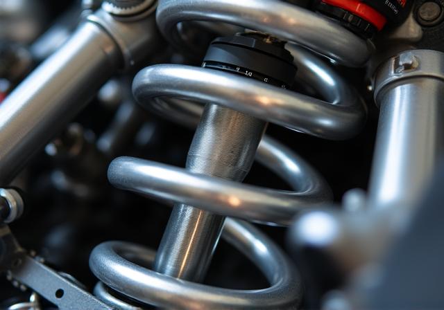 Dettaglio ammortizzatore da corsa di alta qualità